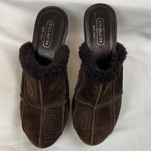 COACH Aubrey Suede Mule Clogs